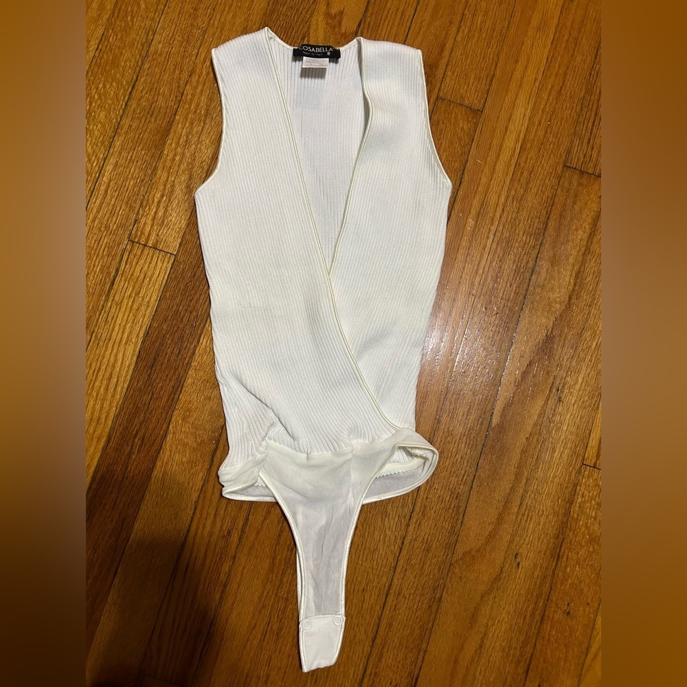 Cosabella Ribbed Bodysuit‎ Women's Sz L  Sleeveless Snap Closure Runs Small